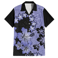 Purple Hawaii Family Matching Off Shoulder Short Dress and Hawaiian Shirt Tapa Cloth Mix Tropical Flowers Pastel Vibes - Wonder Print Shop