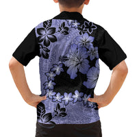 Purple Hawaii Family Matching Tank Maxi Dress and Hawaiian Shirt Tapa Cloth Mix Tropical Flowers Pastel Vibes - Wonder Print Shop