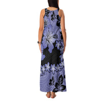 Purple Hawaii Family Matching Tank Maxi Dress and Hawaiian Shirt Tapa Cloth Mix Tropical Flowers Pastel Vibes - Wonder Print Shop