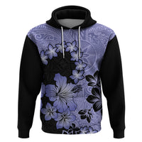 Purple Hawaii Hoodie Tapa Cloth Mix Tropical Flowers Pastel Vibes - Wonder Print Shop