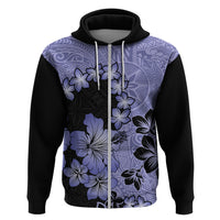 Purple Hawaii Hoodie Tapa Cloth Mix Tropical Flowers Pastel Vibes - Wonder Print Shop