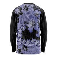 Purple Hawaii Long Sleeve Shirt Tapa Cloth Mix Tropical Flowers Pastel Vibes - Wonder Print Shop