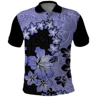 Purple Hawaii Polo Shirt Tapa Cloth Mix Tropical Flowers Pastel Vibes - Wonder Print Shop