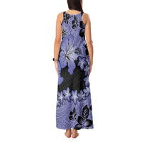 Purple Hawaii Tank Maxi Dress Tapa Cloth Mix Tropical Flowers Pastel Vibes - Wonder Print Shop