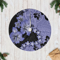 Purple Hawaii Tree Skirt Tapa Cloth Mix Tropical Flowers Pastel Vibes - Wonder Print Shop