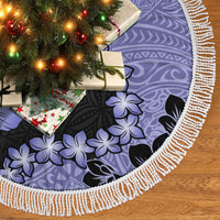 Purple Hawaii Tree Skirt Tapa Cloth Mix Tropical Flowers Pastel Vibes - Wonder Print Shop
