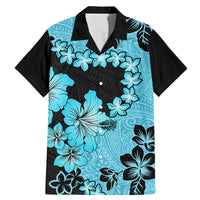 Blue Hawaii Family Matching Mermaid Dress and Hawaiian Shirt Tapa Cloth Mix Tropical Flowers Pastel Vibes - Wonder Print Shop