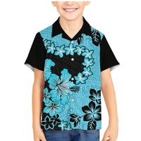 Blue Hawaii Family Matching Mermaid Dress and Hawaiian Shirt Tapa Cloth Mix Tropical Flowers Pastel Vibes - Wonder Print Shop