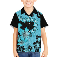 Blue Hawaii Family Matching Summer Maxi Dress and Hawaiian Shirt Tapa Cloth Mix Tropical Flowers Pastel Vibes - Wonder Print Shop