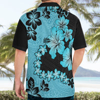 Blue Hawaii Hawaiian Shirt Tapa Cloth Mix Tropical Flowers Pastel Vibes - Wonder Print Shop