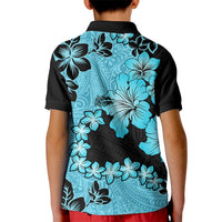 Blue Hawaii Kid Polo Shirt Tapa Cloth Mix Tropical Flowers Pastel Vibes - Wonder Print Shop