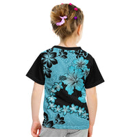 Blue Hawaii Kid T Shirt Tapa Cloth Mix Tropical Flowers Pastel Vibes - Wonder Print Shop