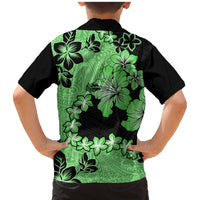 Green Hawaii Family Matching Mermaid Dress and Hawaiian Shirt Tapa Cloth Mix Tropical Flowers Pastel Vibes - Wonder Print Shop