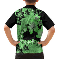 Green Hawaii Family Matching Summer Maxi Dress and Hawaiian Shirt Tapa Cloth Mix Tropical Flowers Pastel Vibes - Wonder Print Shop