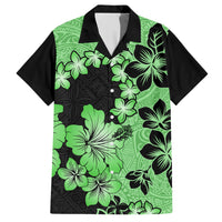 Green Hawaii Hawaiian Shirt Tapa Cloth Mix Tropical Flowers Pastel Vibes - Wonder Print Shop