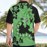 Green Hawaii Hawaiian Shirt Tapa Cloth Mix Tropical Flowers Pastel Vibes - Wonder Print Shop
