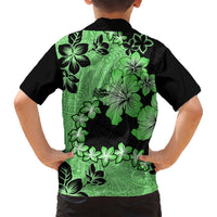 Green Hawaii Hawaiian Shirt Tapa Cloth Mix Tropical Flowers Pastel Vibes - Wonder Print Shop