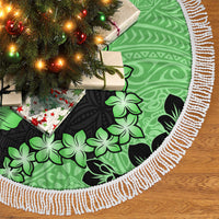 Green Hawaii Tree Skirt Tapa Cloth Mix Tropical Flowers Pastel Vibes - Wonder Print Shop
