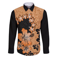 Orange Hawaii Family Matching Puletasi Dress and Hawaiian Shirt Tapa Cloth Mix Tropical Flowers Pastel Vibes - Wonder Print Shop