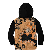 Orange Hawaii Kid Hoodie Tapa Cloth Mix Tropical Flowers Pastel Vibes - Wonder Print Shop