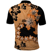 Orange Hawaii Polo Shirt Tapa Cloth Mix Tropical Flowers Pastel Vibes - Wonder Print Shop