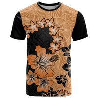 Orange Hawaii T Shirt Tapa Cloth Mix Tropical Flowers Pastel Vibes - Wonder Print Shop