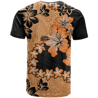 Orange Hawaii T Shirt Tapa Cloth Mix Tropical Flowers Pastel Vibes - Wonder Print Shop