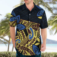 Polynesia Fabric Hawaiian Shirt Polynesian Tribal With Frangipani Flowers - Wonder Print Shop