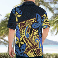 Polynesia Fabric Hawaiian Shirt Polynesian Tribal With Frangipani Flowers - Wonder Print Shop
