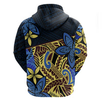 Polynesia Fabric Hoodie Polynesian Tribal With Frangipani Flowers - Wonder Print Shop