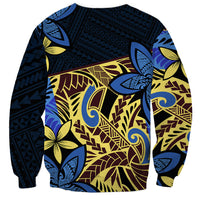 Polynesia Fabric Sweatshirt Polynesian Tribal With Frangipani Flowers - Wonder Print Shop