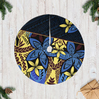 Polynesia Fabric Tree Skirt Polynesian Tribal With Frangipani Flowers - Wonder Print Shop