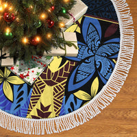 Polynesia Fabric Tree Skirt Polynesian Tribal With Frangipani Flowers - Wonder Print Shop