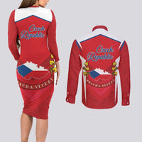 Czech Republic Restoration Day Couples Matching Long Sleeve Bodycon Dress and Long Sleeve Button Shirt Czechia Pravda Vitezi - Wonder Print Shop