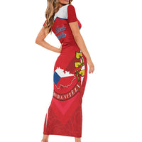 Czech Republic Restoration Day Short Sleeve Bodycon Dress Czechia Pravda Vitezi - Wonder Print Shop
