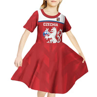 Custom Czech Republic Football Kid Short Sleeve Dress Go Czechia - Sporty Style - Wonder Print Shop