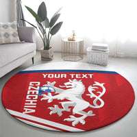 Custom Czech Republic Football Round Carpet Go Czechia - Sporty Style