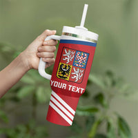 Personalised Czech Republic Football Tumbler With Handle Go Czechia - Sporty Style - Wonder Print Shop