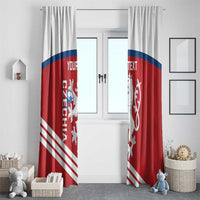 Custom Czech Republic Football Window Curtain Go Czechia - Sporty Style - Wonder Print Shop