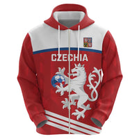 Custom Czech Republic Football Zip Hoodie Go Czechia - Sporty Style - Wonder Print Shop