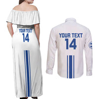 Custom Greece Football Couples Matching Off Shoulder Maxi Dress and Long Sleeve Button Shirt Go Ethniki - Sporty Style - Wonder Print Shop