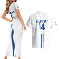 Custom Greece Football Couples Matching Short Sleeve Bodycon Dress and Hawaiian Shirt Go Ethniki - Sporty Style - Wonder Print Shop