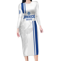 Custom Greece Football Family Matching Long Sleeve Bodycon Dress and Hawaiian Shirt Go Ethniki - Sporty Style - Wonder Print Shop