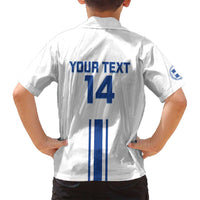 Custom Greece Football Family Matching Off Shoulder Short Dress and Hawaiian Shirt Go Ethniki - Sporty Style - Wonder Print Shop