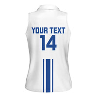Custom Greece Football Women Sleeveless Polo Shirt Go Ethniki - Sporty Style - Wonder Print Shop