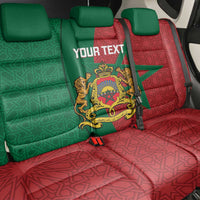 Personalised Morocco Back Car Seat Cover Moroccan Green Star With Moorish Pattern - Wonder Print Shop