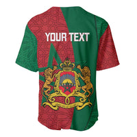 Personalised Morocco Baseball Jersey Moroccan Green Star With Moorish Pattern - Wonder Print Shop