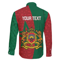 Personalised Morocco Family Matching Long Sleeve Bodycon Dress and Hawaiian Shirt Moroccan Green Star With Moorish Pattern - Wonder Print Shop