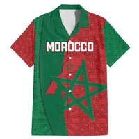 Personalised Morocco Family Matching Mermaid Dress and Hawaiian Shirt Moroccan Green Star With Moorish Pattern - Wonder Print Shop