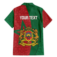 Personalised Morocco Family Matching Mermaid Dress and Hawaiian Shirt Moroccan Green Star With Moorish Pattern - Wonder Print Shop